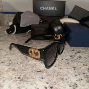 Louis Vuitton black large frame sunglasses